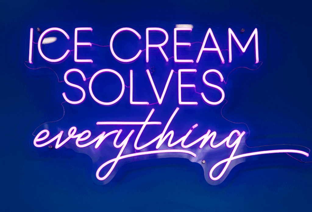 book direct Anglesey holiday cottages - ice cream sign from moelfre