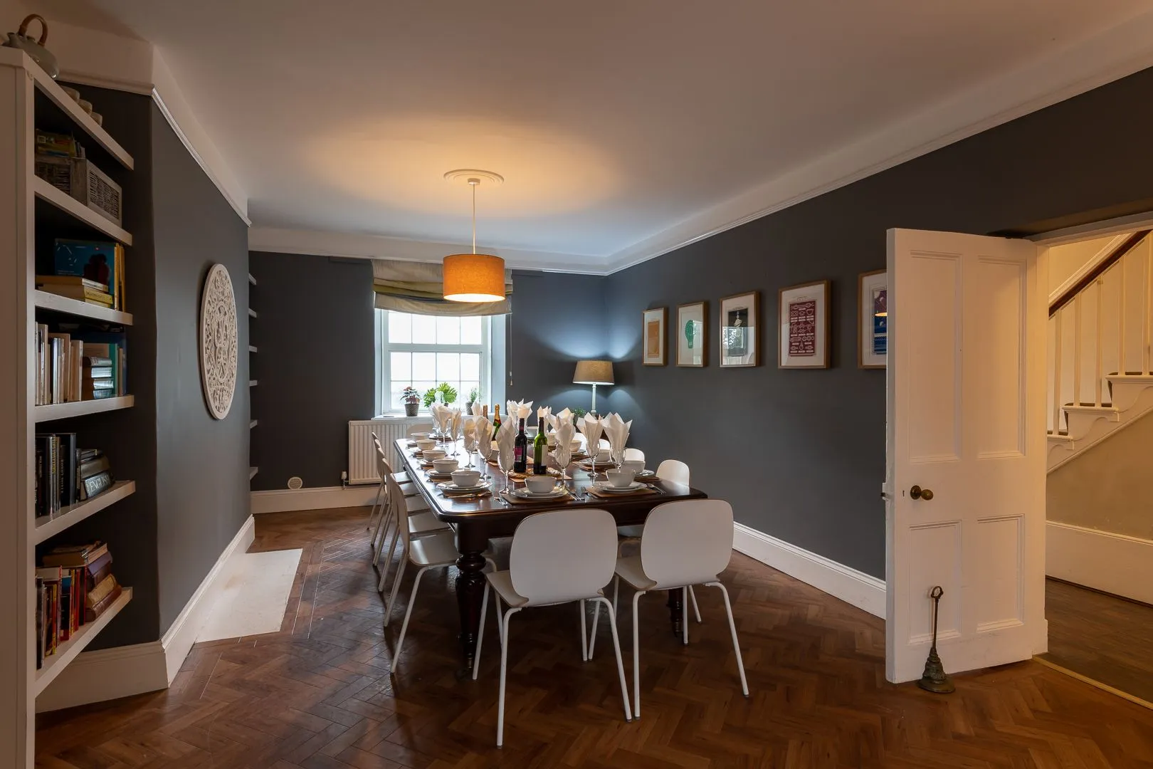 Ty Fferam Bailey Dining Room and door to hallway