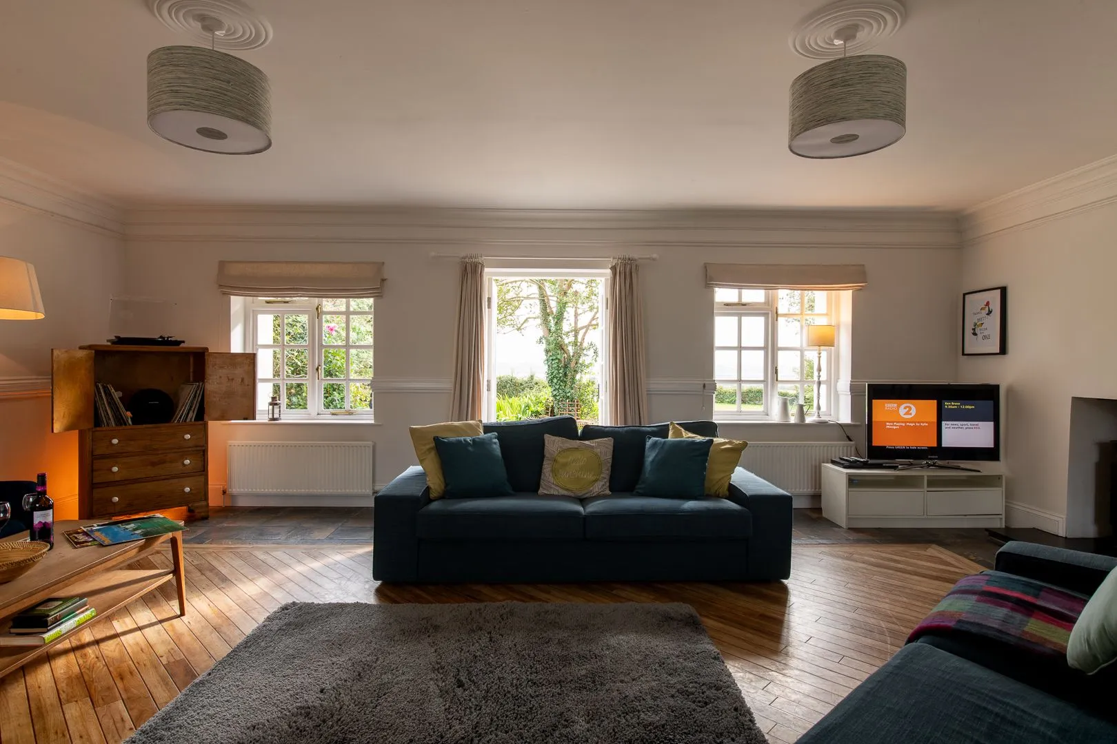 Ty Fferam Bailey patio doors in living room
