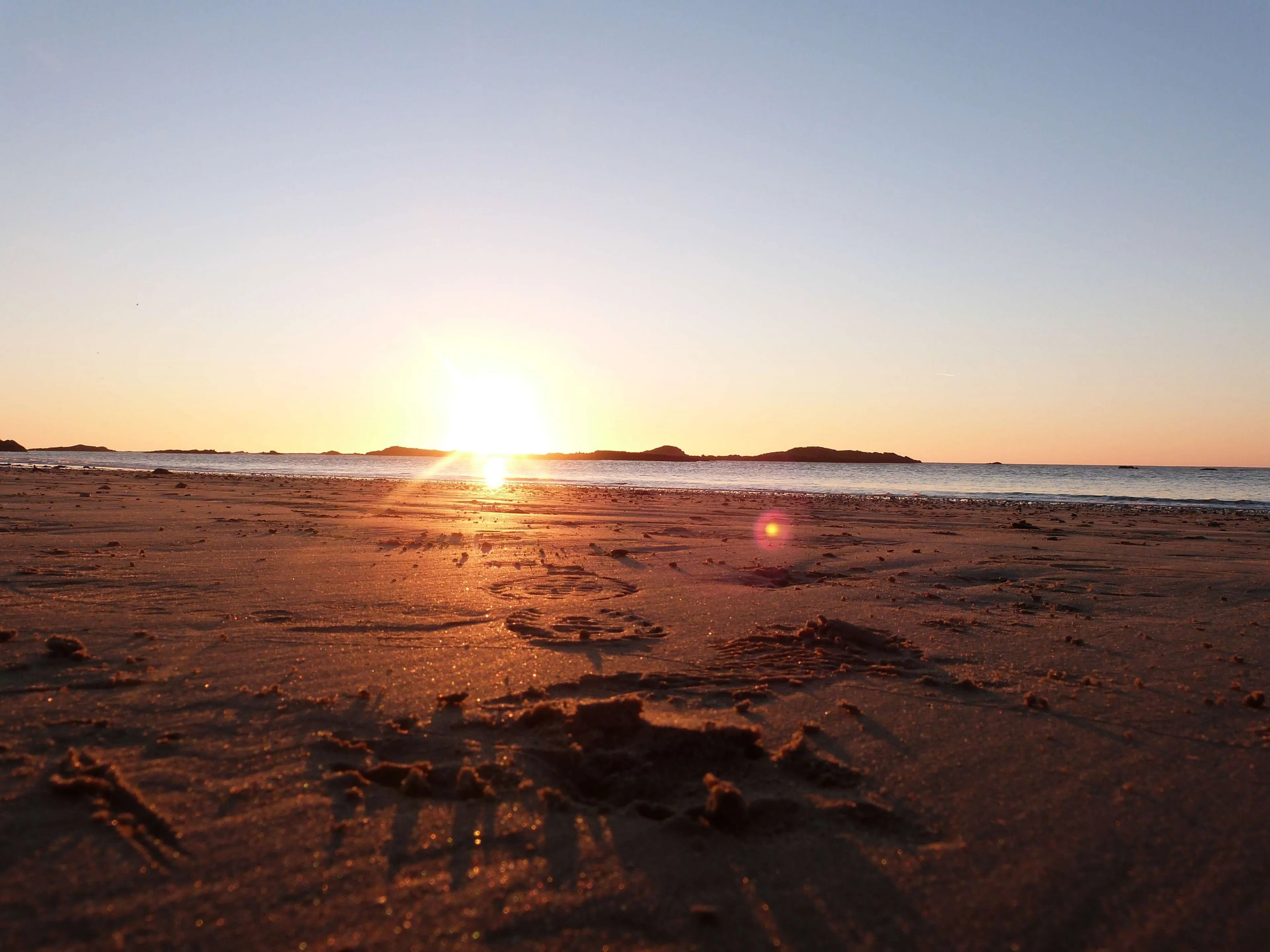 Stock photo - Sunset and sand