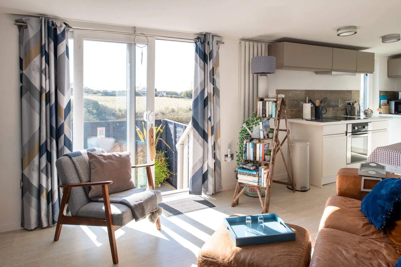 Bryn Bach living room sun beams in
