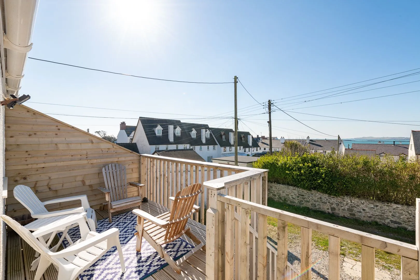 Driftwood terraced balcony at the back