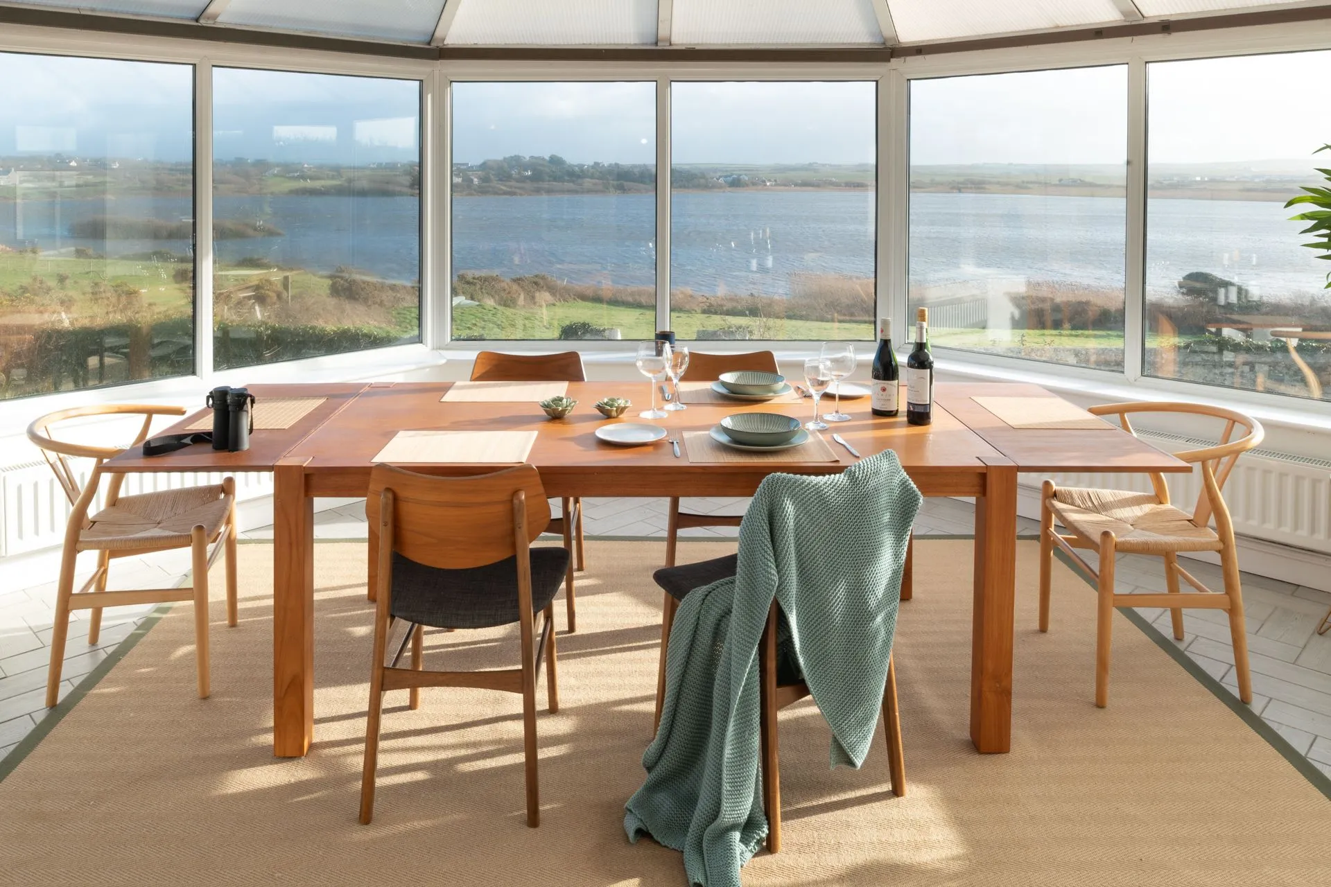 Twn Pwll Dining Room and View