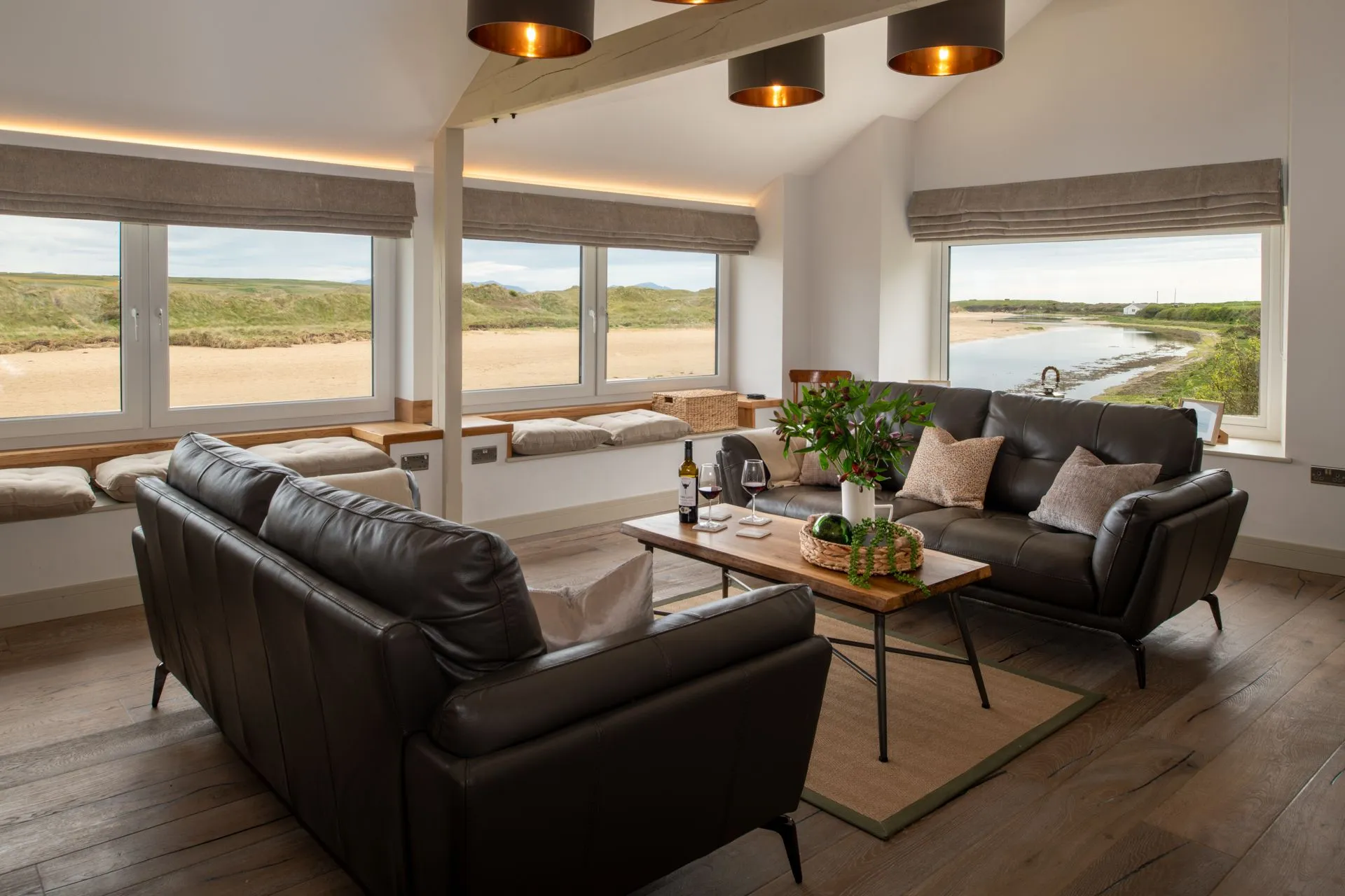 Y Cei Living Room with views from windows