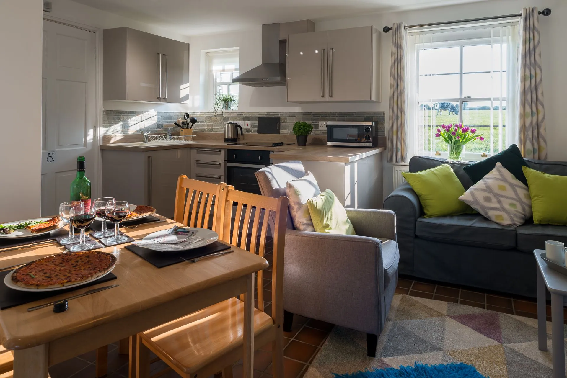 Bwthyn Branwen Diner, Kitchen Living room 