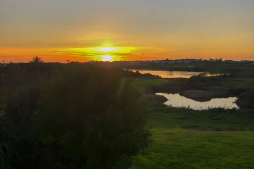 Stock photo - Sunset and lake