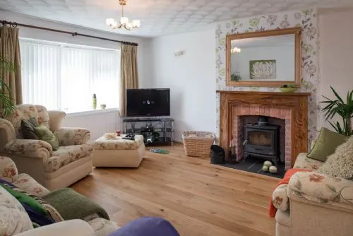 Rhonwil - Living room fireplace