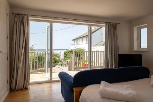 Morwennol - downstairs bedroom patio doors