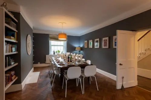 Ty Fferam Bailey Dining Room and door to hallway