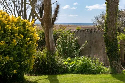 Coed Y Llan sea view from garden