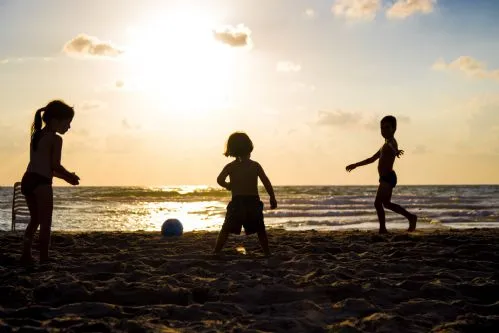 Stock photo - Kids on beach