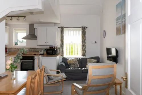 Bwthyn Dwynwen Living area and kitchen
