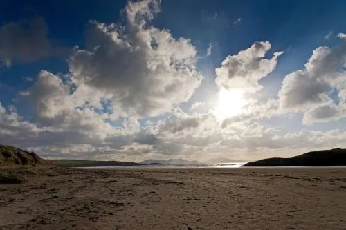 Sunny day in Rhosneigr - stock photo