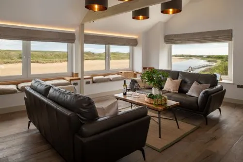 Y Cei Living Room with views from windows