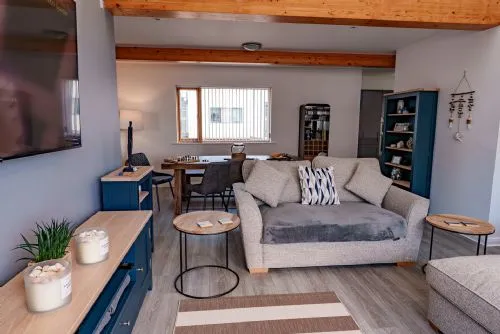 Cool Waves living room through to dining area