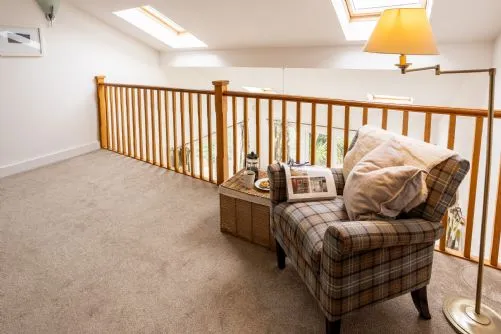 Ty Traeth Landing looking over the Dining Room 